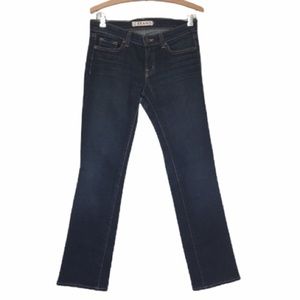 J Brand Cigarette Leg Dark Wash Factory Distressed VGUC Mid Rise Jeans Size 27
